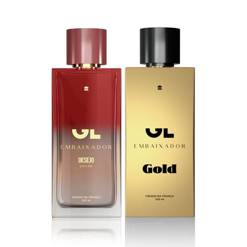 Perfume Gold 100ml + Perfume Desejo Para Ele 100ml